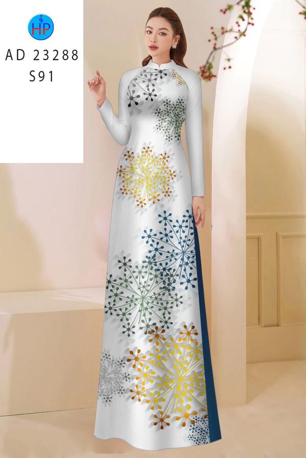 Vải Áo Dài Hoa In 3D AD 23288 1